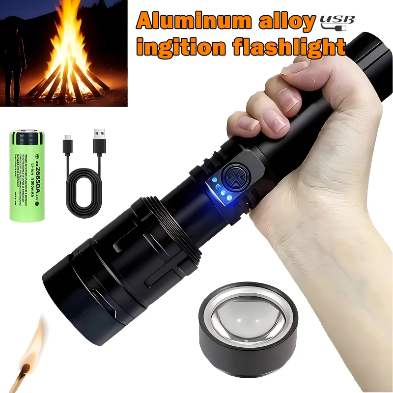 Outdoor Adventure Travel - Linterna ultrapotente, linterna de encendido concentrado,